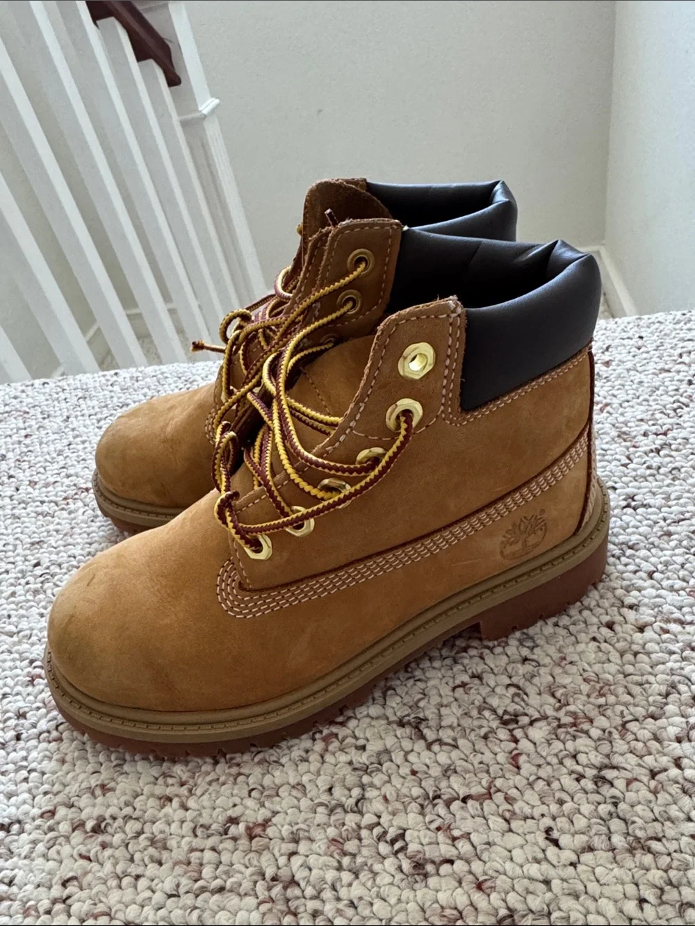 Timberland Premium 6-Inch Boots Wheat Color Little Boy Size- 13